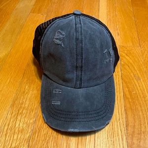 Distressed ponytail hat (baseball cap)
